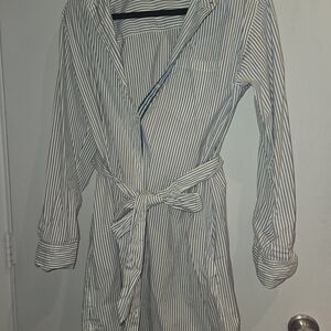 Vineyard Vines Navy and White Striped Shirt Dress S